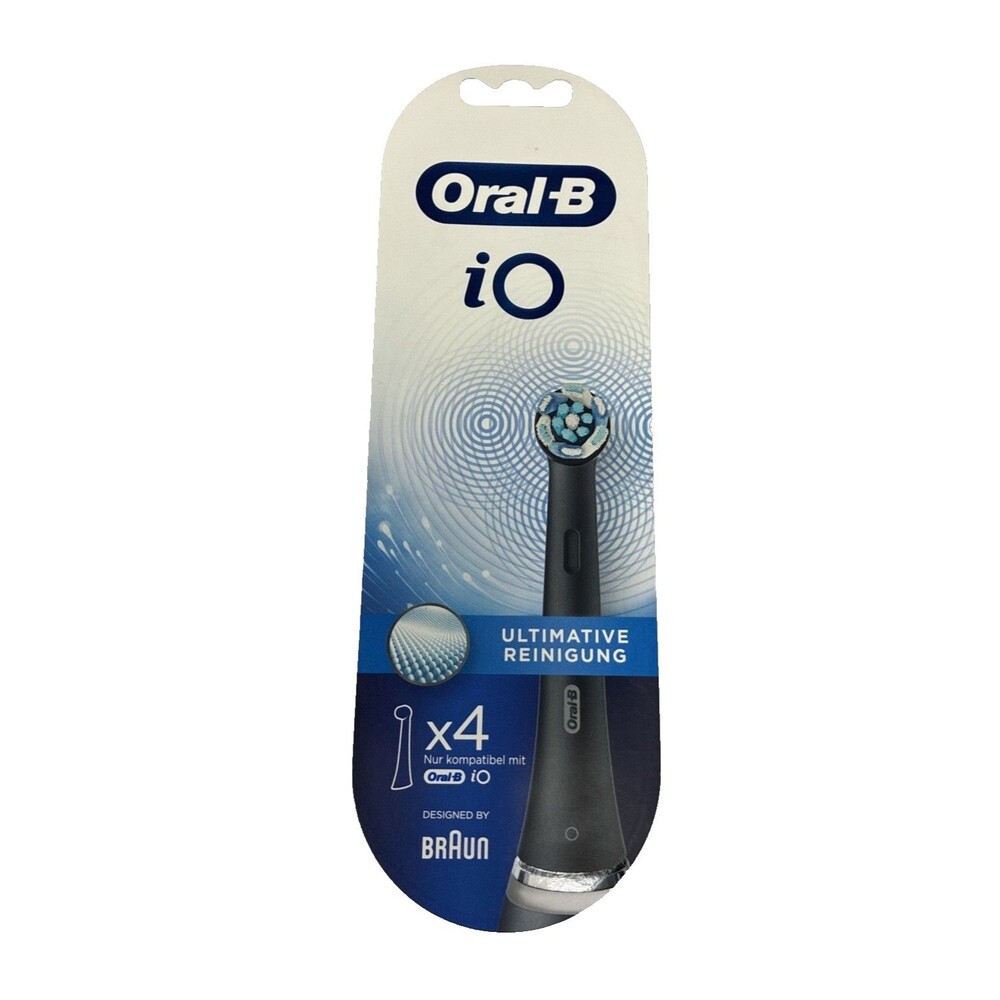 Oral-B iO Ultimate Clean Replacement Brush Heads, Black, NEW, 4 Pack